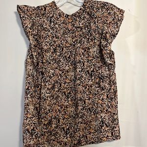 Loft large blouse with multi colored pattern.